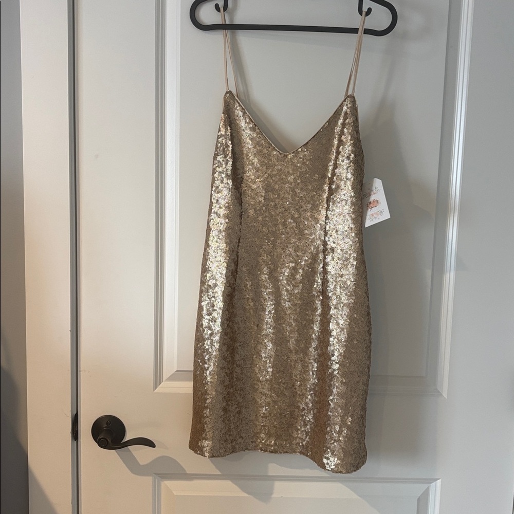 Abercrombie & Fitch Gold Sequin Mini Dress